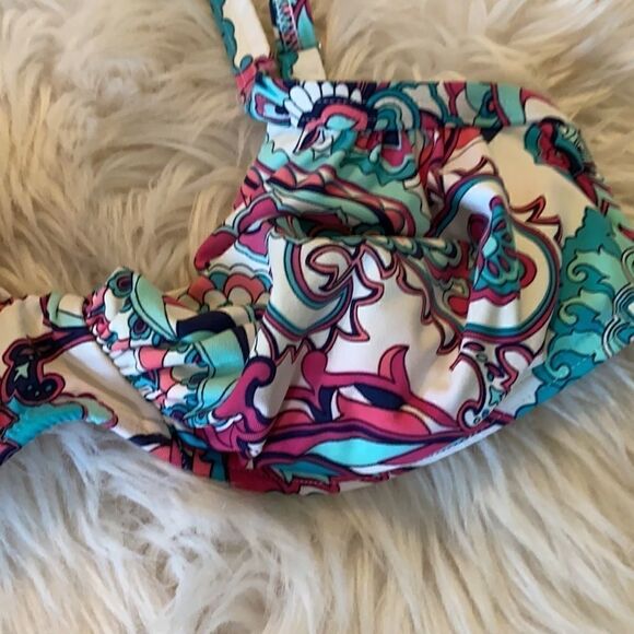 Lands End | Paisley Print Bikini Top & Skirt Swim Suit Set | 6 - Picture 3 of 8